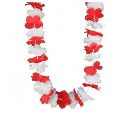Collier fleurs feria rouge et blanc